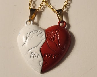 Magnetic Couples Heart Necklace, Distance Necklaces, His and Her necklaces