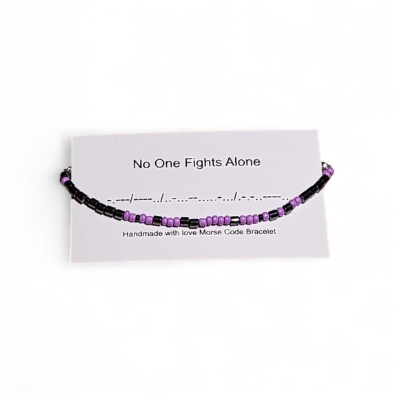 Morse Code Waxed Cord Awareness Bracelet 