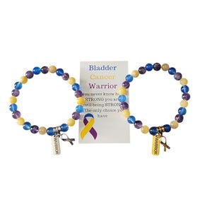 Bladder Cancer Awareness Beaded Bracelet