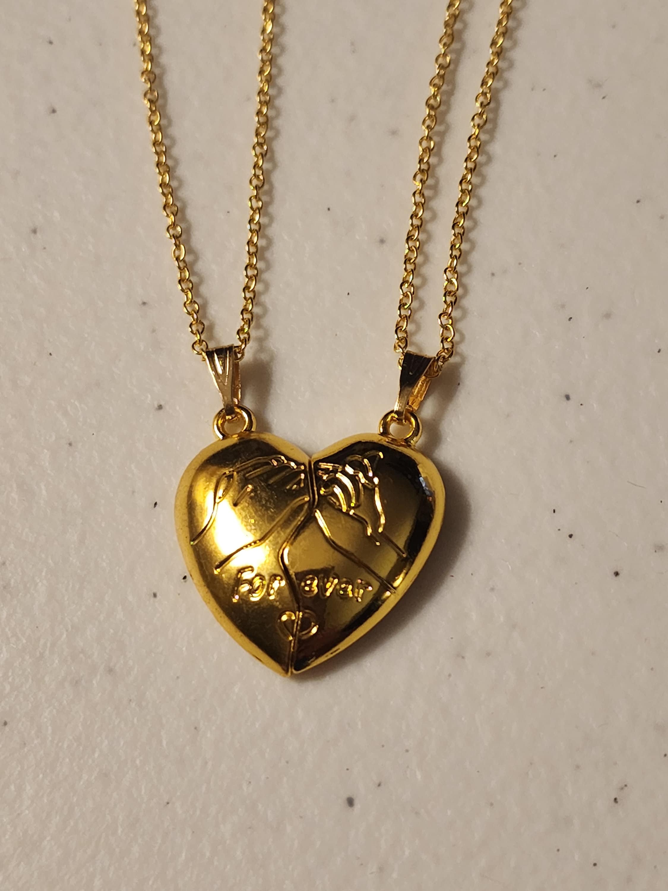 Magnetic Heart Couple Necklaces - BigBeryl Gold Silver