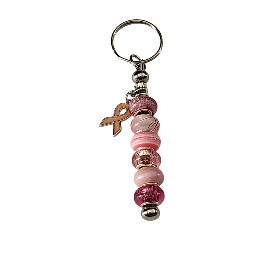 Awareness Beaded Keyring - Breast Cancer - Etsy