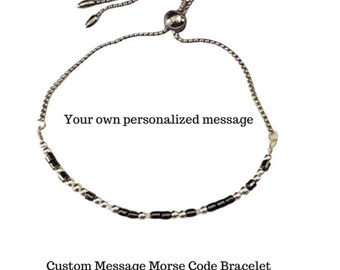 Morse Code Bracelet - Customized with your own message - Stainless Steel