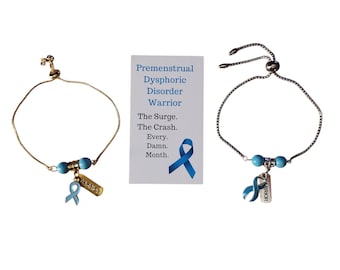 Premenstrual Dysphoric Disorder Awareness Adjustable Bracelet, PMDD