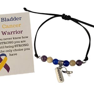 Bladder Cancer Awareness Braided Waxed Cord Bracelet