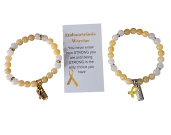 Endometriosis Awareness Beaded Bracelet