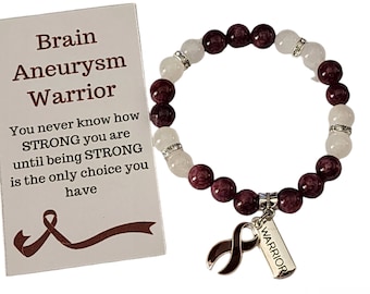 Brain Aneurysm Awareness Beaded Bracelet