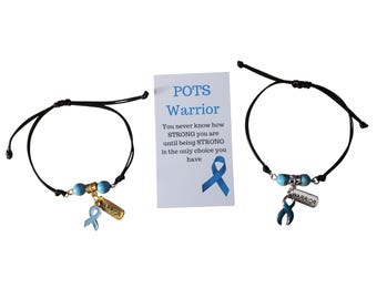 Posturaal orthostatisch tachycardiesyndroom Awareness Verstelbare gevlochten armband van gewaxt koord, POTS Awareness