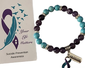 Suicide Prevention Awareness Beaded Bracelet