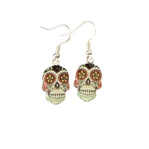 Day of the Dead Earrings, sugar skull earrings, halloween earrings