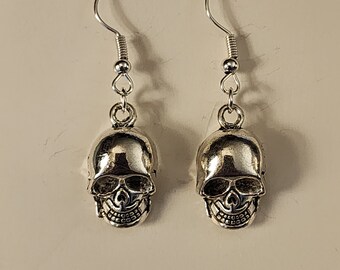 LOLIAS Orecchini Teschio Halloween Argento Sterling 925 - Orecchini Gotici L'incubo Prima Natale Halloween - Ciondolo Cristallo Forma Teschio