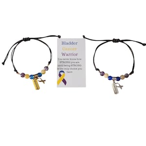 Bladder Cancer Awareness Braided Waxed Cord Bracelet