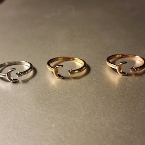 Moon and Star Ring