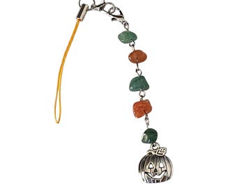 Halloween Anhänger und Handyband - Kürbis