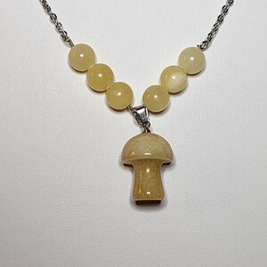 Yellow Jade Mushroom Necklace