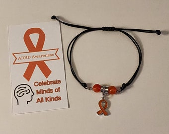 ADHD Awareness Braided Waxed Cord Bracelet