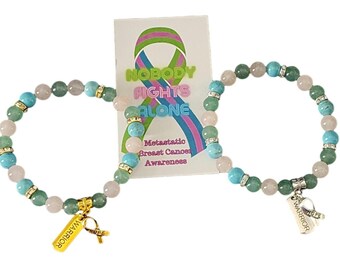 Metastatic Breast Cancer Awareness Beaded Bracelet