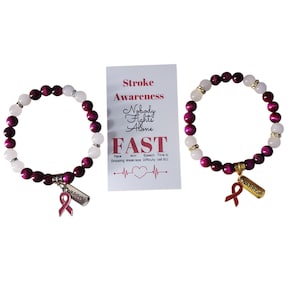 Stroke Awareness Beaded Bracelet