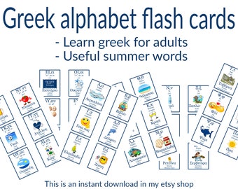 greek flashcards etsy