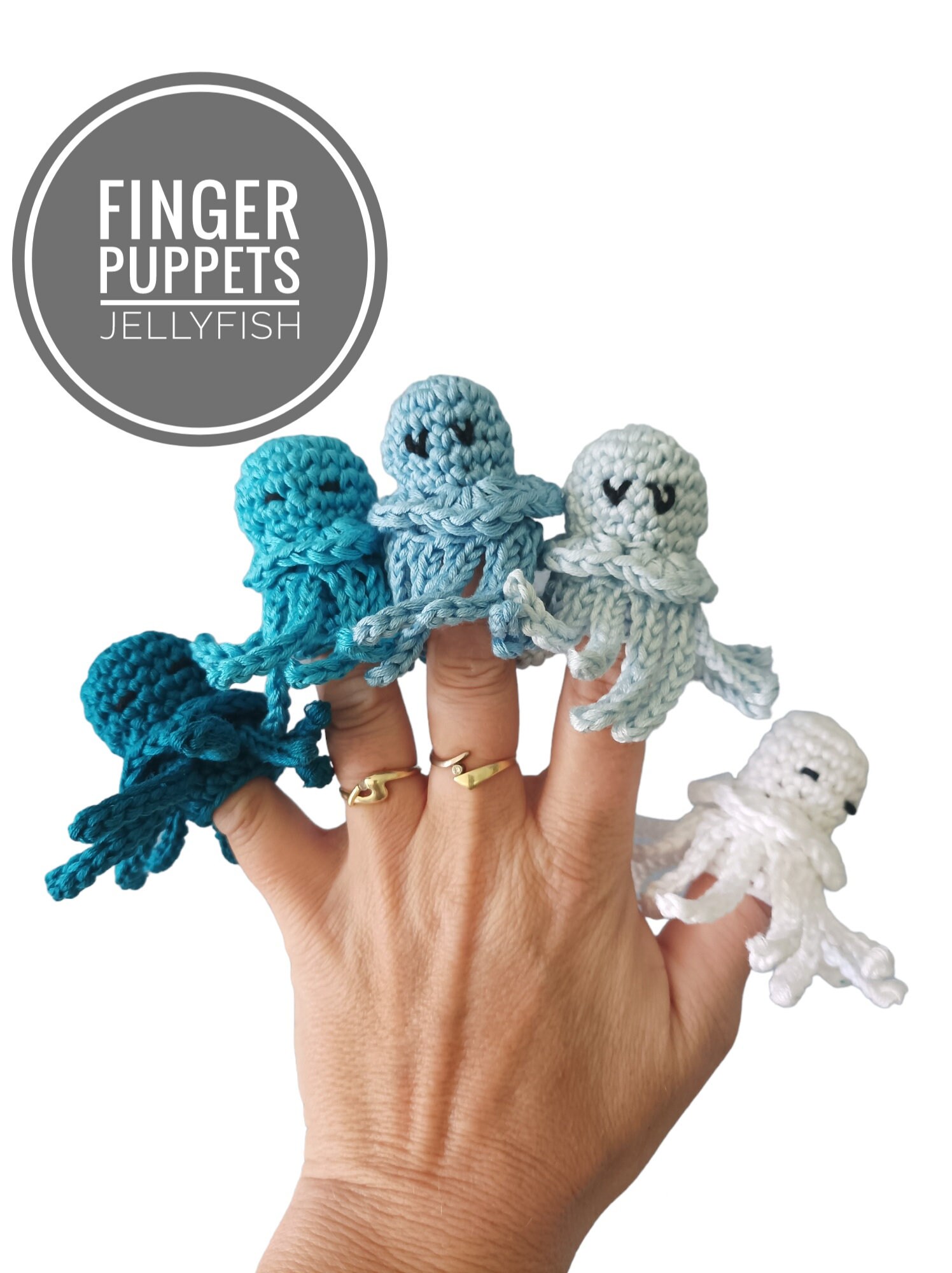 Jellyfish Finger Puppets for Kids Cute Silly Hand Puppet Etsy UK
