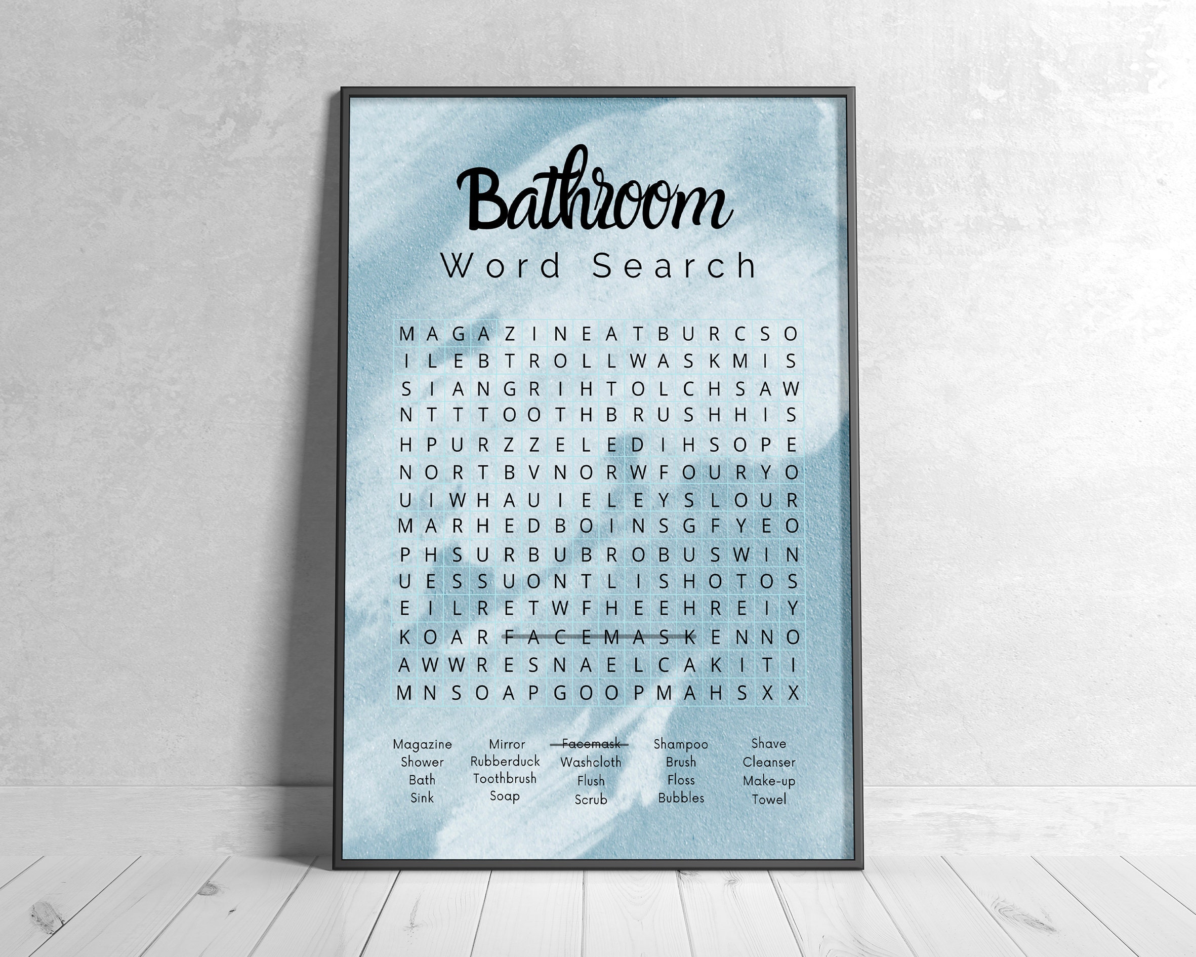 Toilet Word Search Printable.bathroom Poster.bathroom Etsy UK