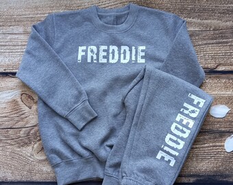 Childrens personalised tracksuit, kids sportswear, Childs casual wear, Kids lounge wear, Childs sweatshirt and jogging bottoms set,