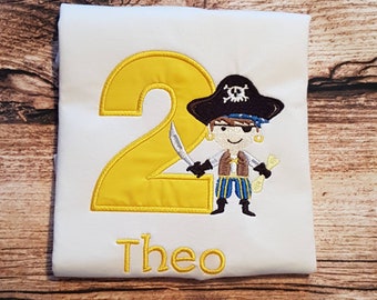 Chilldrens personalised pirate birthday tshirt, childs pirate tee, Kids birthday top, birthday shirt, Personalised birthday outfit