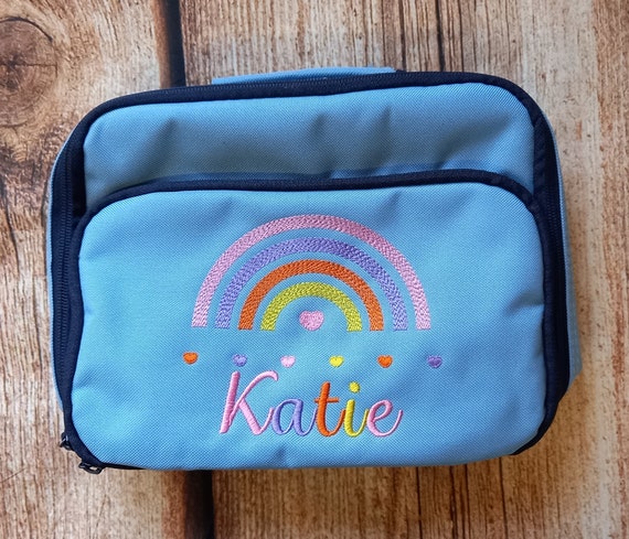 Personalised Lunch Box Rainbow Unicorn Bag Children Kids Picnic School Food  Box