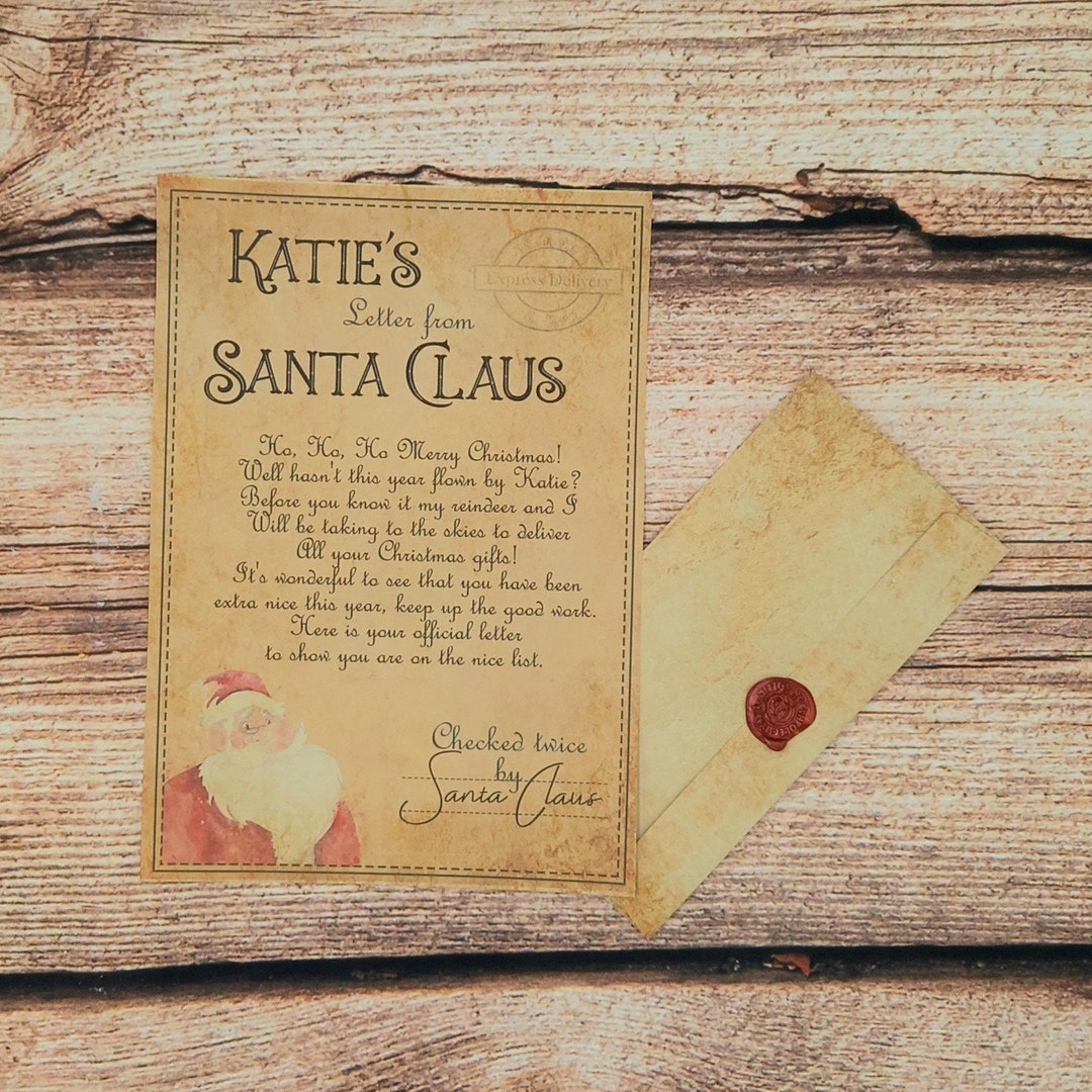 Personalised Letter From Santa, Vintage Letter From Santa Claus, Letter ...