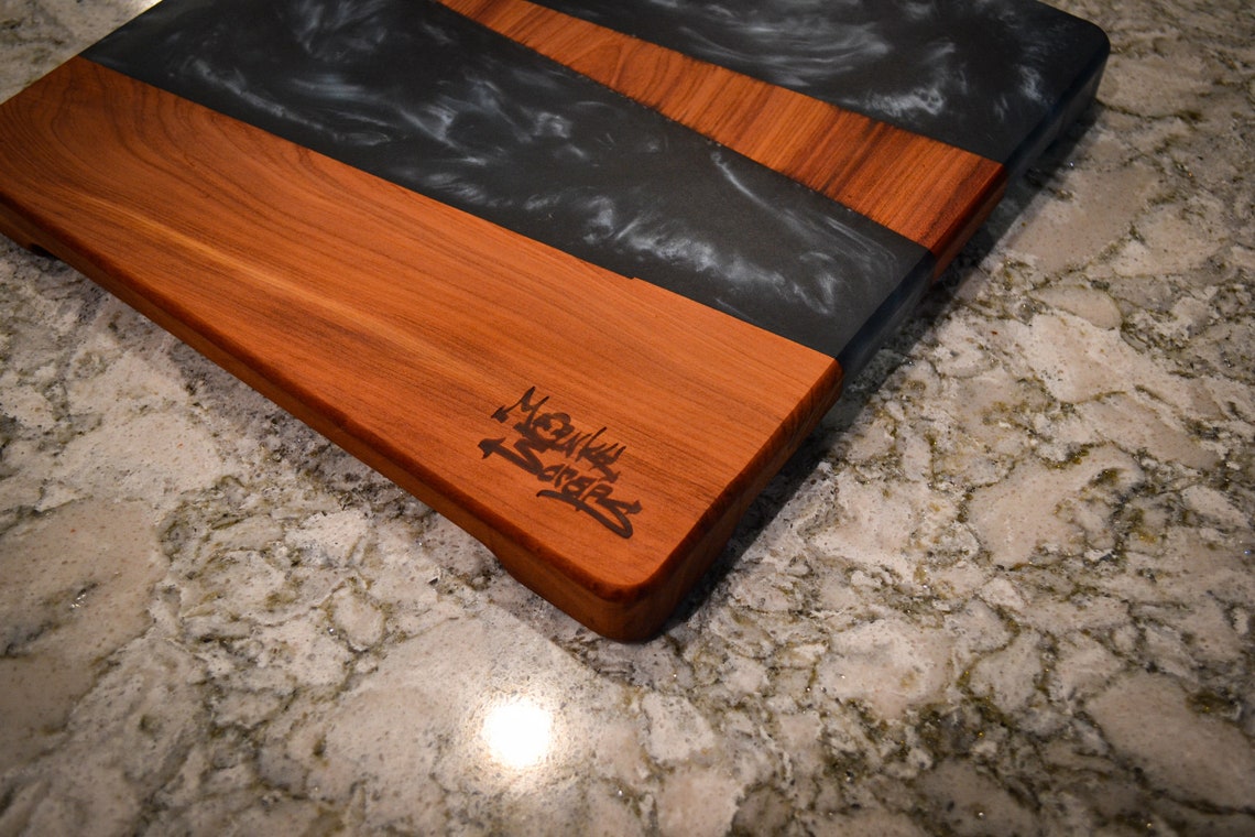 Cedar scrap wood and epoxy serving tray Etsy