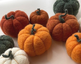 Large needle felt pumpkin thanksgiving