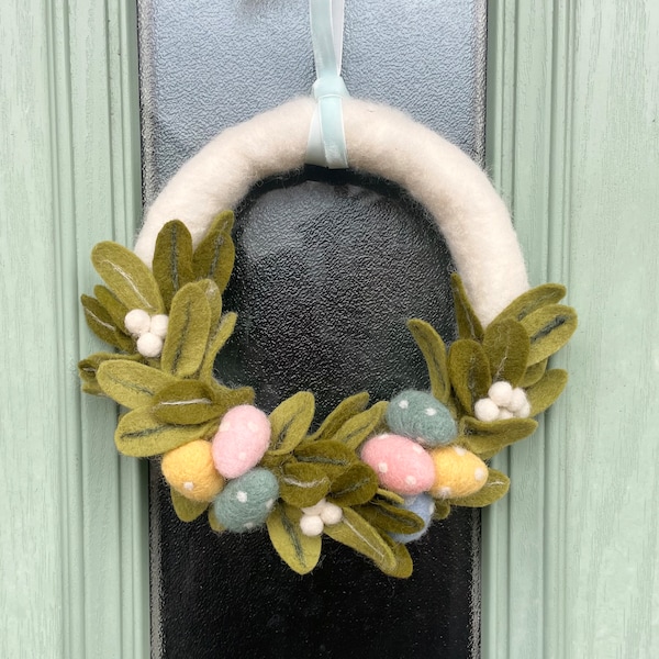 Bespoke Easter Egg Handmade Felted Wreath