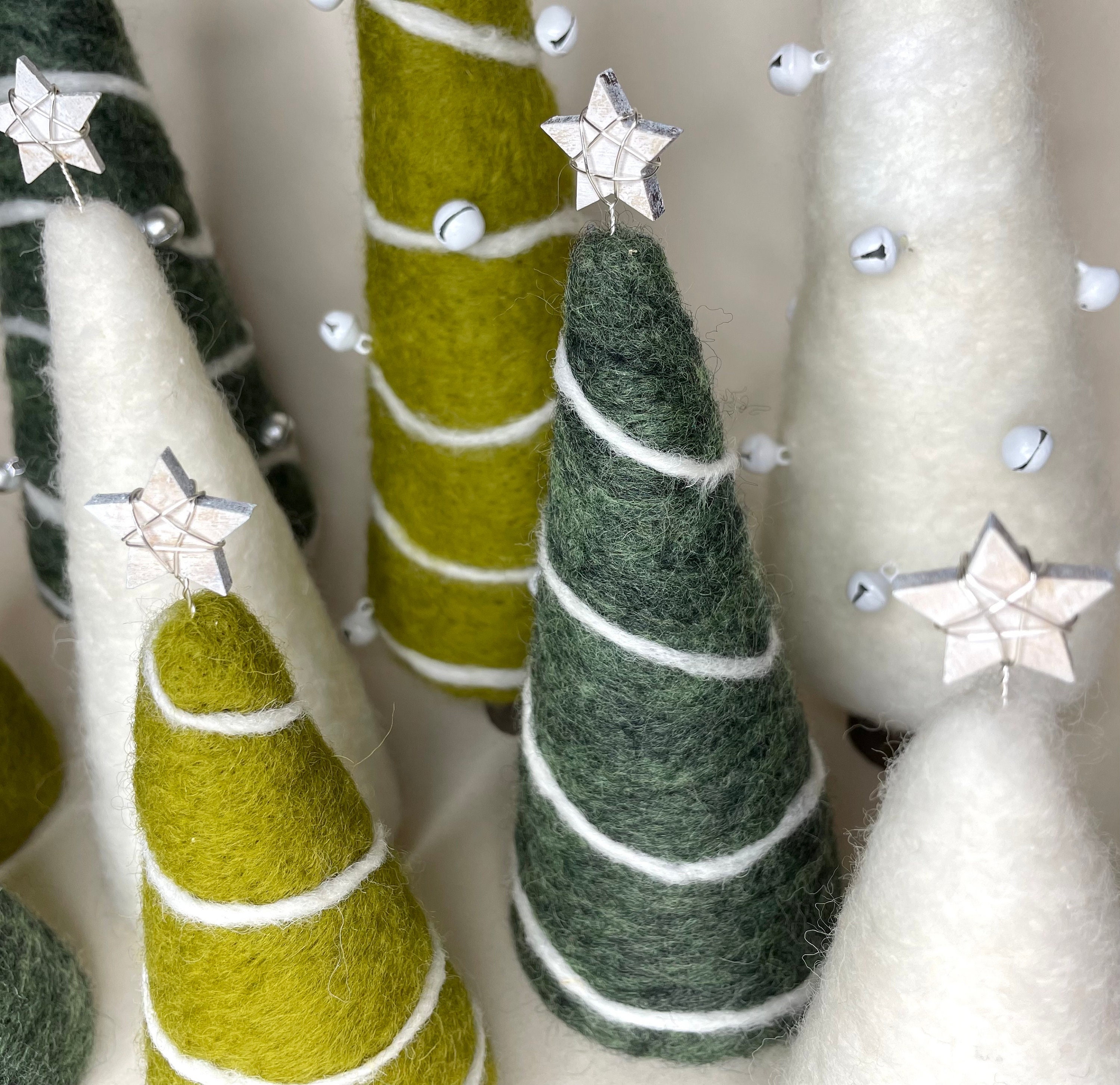 Needle felted Christmas tree ornament Small