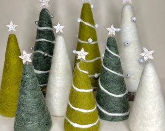 Needle felted Christmas tree decoration Medium