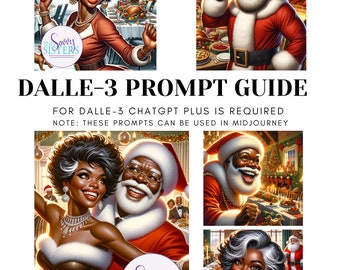 Exclusive ChatGPT v4 and DALL-E3 Ai Art Prompt Guide | African American Santa Mrs. Claus| Vector Art || Generate Unlimited Prompts