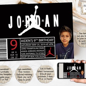 Jordan Birthday Invitation I Sneaker Birthday Photo Invite I Sneaker Personalized & Digital Download Invitation I Printable And Evite I JPG
