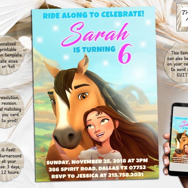 Spirit Riding Free Invitation - Etsy Australia