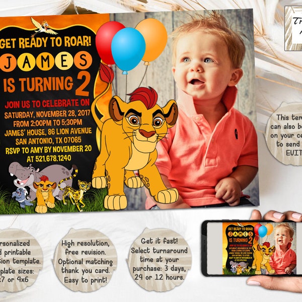 Lion Guard Digital Invitation Etsy