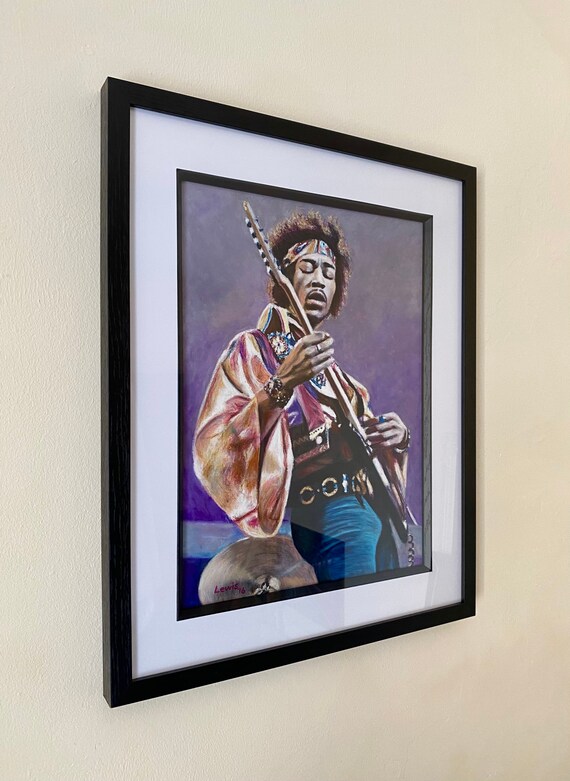 Jingeme 油絵 Jimi Hendrix - Original Framed Painting - Etsy
