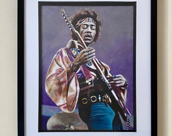 Jimi Hendrix - Original Framed Painting - Etsy
