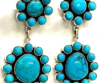 Signed Vintage Native American Navajo Rare Colorado Turquoise Sterling Silver Bracelet Signed Vintage Native American Navajo Rare Colorado Turquoise Sterling Silver Bracelet