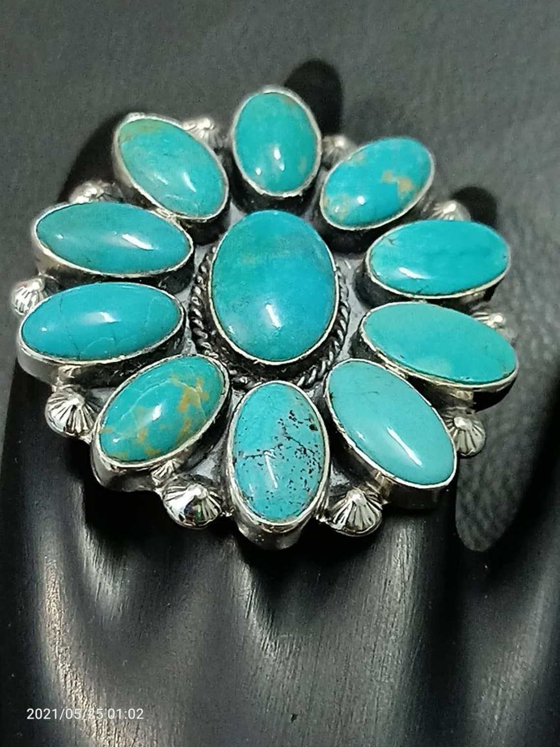 TURQUOISE Cluster Ring - Etsy