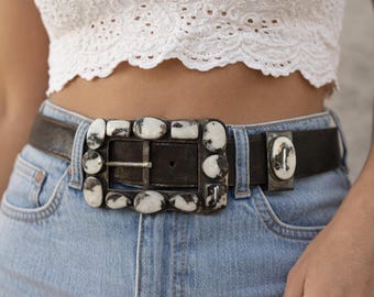 Best White Buffalo stones Belt Buckle For Women | Vintage Navajo tibetan silver Handmade Western Style Accessory | Perfect Gift for Cowgirls