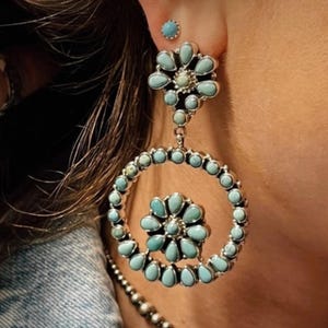 Handmade Turquoise Sterling Silver Earrings: Boho Chic Gemstone Jewelry