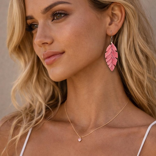 Recycled bike tube earrings - Upcycled, Eco - friendly, sustainable jewelry, Handmade jewelry, Valentines, pink