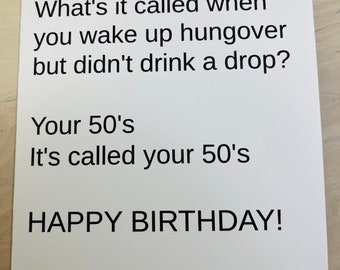 50th Birthday Card, Turning 50 Card, Funny Birthday Card, Hungover But Didn't Drink, Friend Birthday Card, Bestie Birthday Card