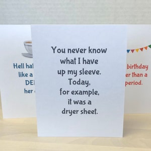 Funny Card, Up My Sleeve, Never Know What I&#39;m Up To, Friend Card, Bestie Card, Just Because Funny Card, , Sassy Card, Snarky Card
