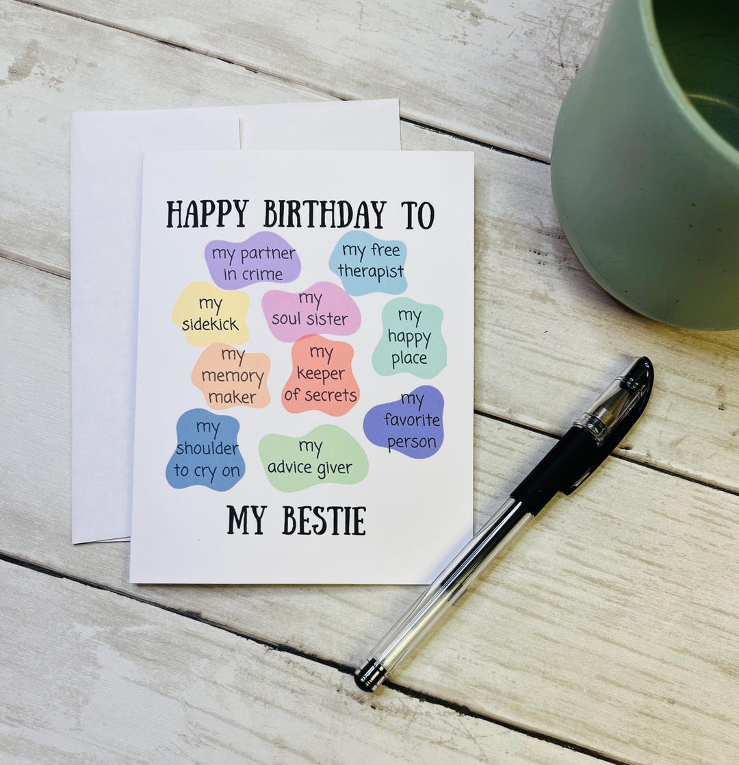 Happy Birthday Card / Happy Birthday Bestie / Friendship Card / Bestie ...