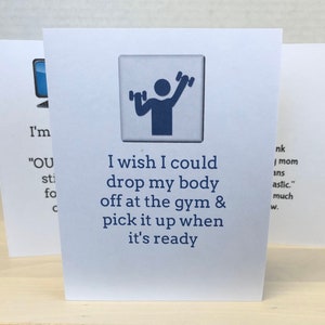 Funny Exercise Card, Funny Gym Card, Funny Workout Card, Sassy Card, Snarky Card