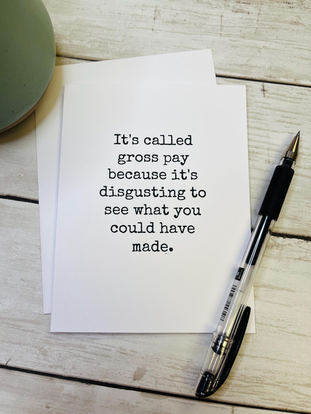 Small Cards Rude Co Worker Funny Work Card, Coworker Card, Work Humor, It's Called Gross Pay ...