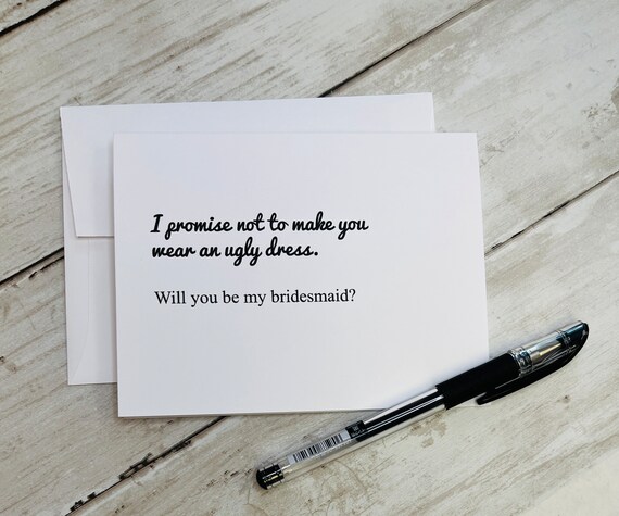 Will You Be My Bridesmaid / Hilarious Bridesmaid Card / Humorous Bridesmaid Proposal / Funny Bridesmaid / I Promise No Ugly Dress - Etsy Will You Be My Bridesmaid / Hilarious Bridesmaid Card / Humorous Bridesmaid Proposal / Funny Bridesmaid / I Promise No Ugly Dress - Etsy